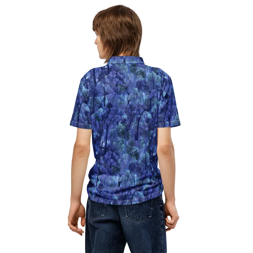 Moonlit Canopy on Men's Slim Fit Polo Shirt — Back
