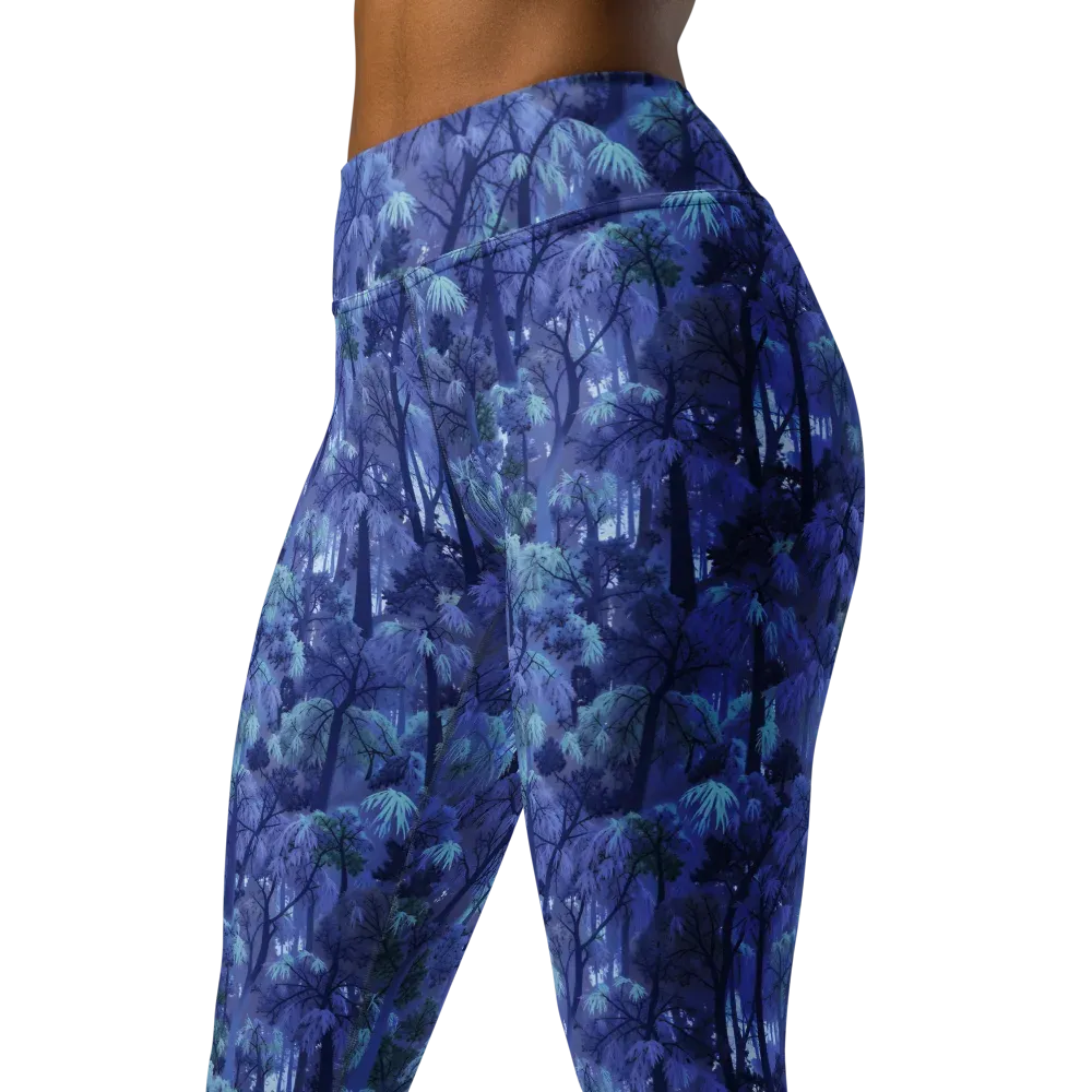 Moonlit Canopy on Yoga Leggings — Left Front