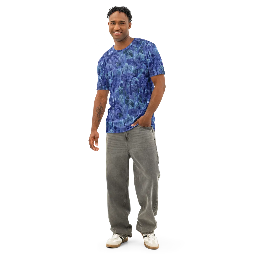 Moonlit Canopy on Men's Cotton Crew Neck T-Shirt — Front
