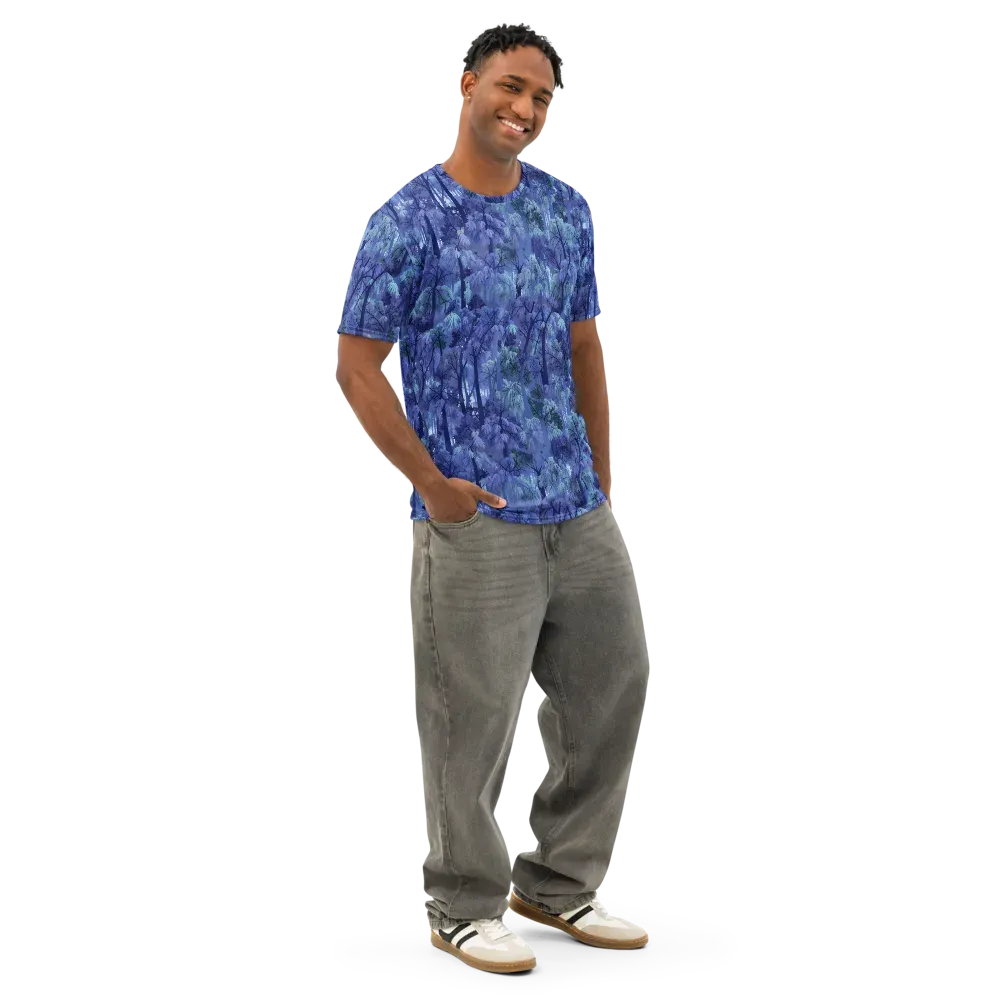 Moonlit Canopy on Men's Cotton Crew Neck T-Shirt — Right Front
