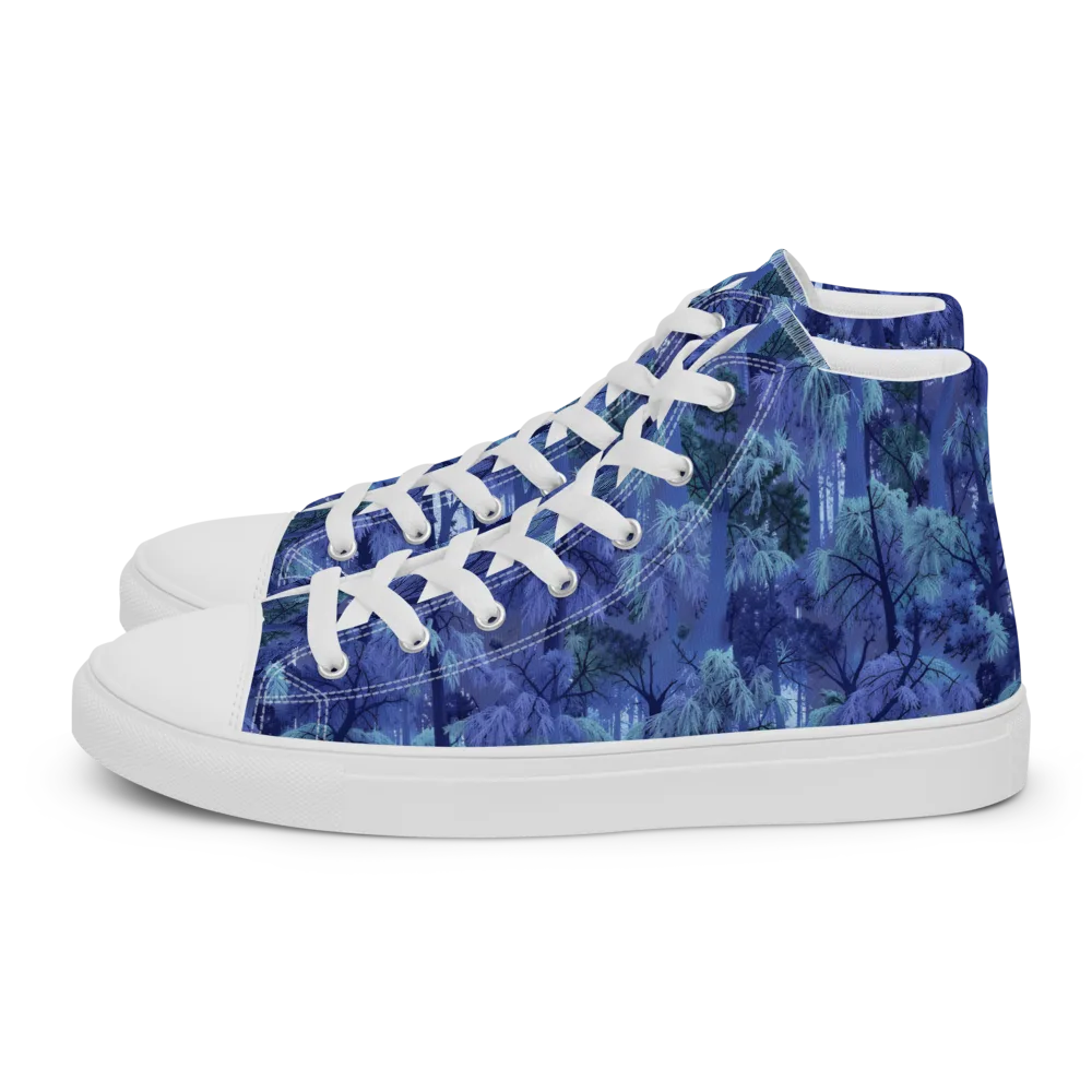 Moonlit Canopy on Men's High Top Canvas Shoes — Left