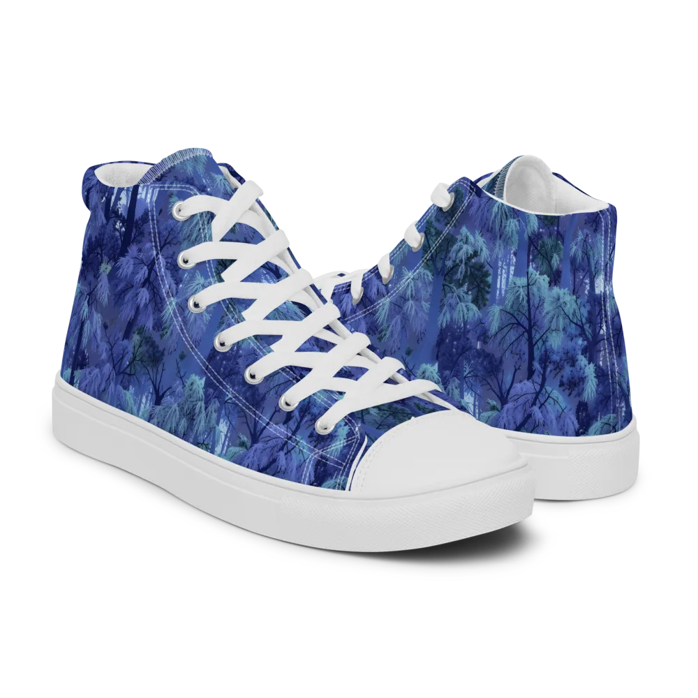 Moonlit Canopy on Men's High Top Canvas Shoes — Right