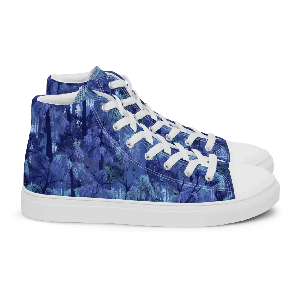 Moonlit Canopy on Women's High Top Canvas Shoes — Right