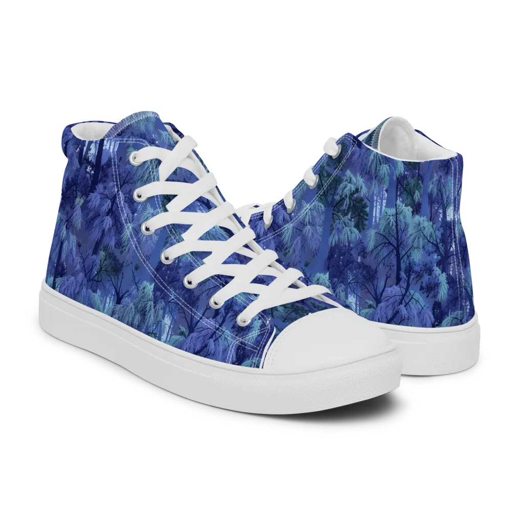 Moonlit Canopy on Women's High Top Canvas Shoes — Right