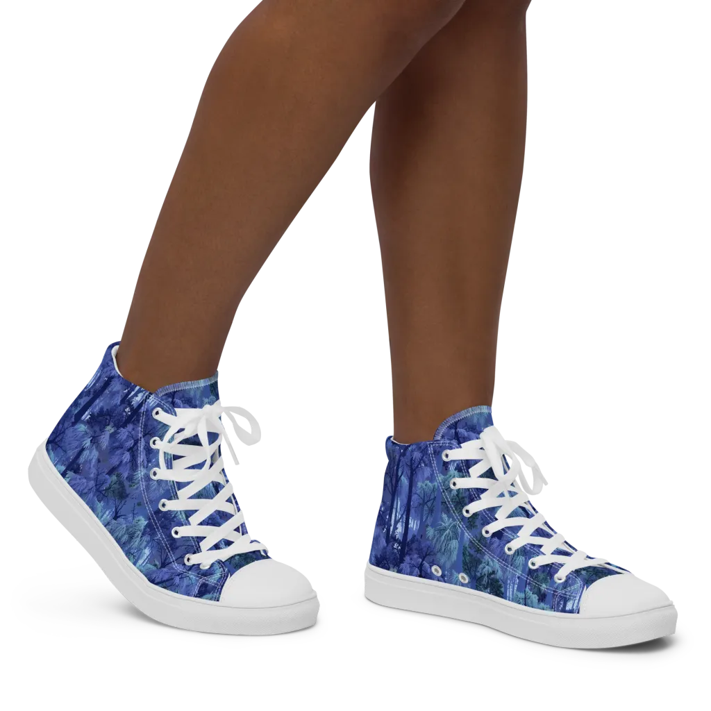 Moonlit Canopy on Women's High Top Canvas Shoes — Right