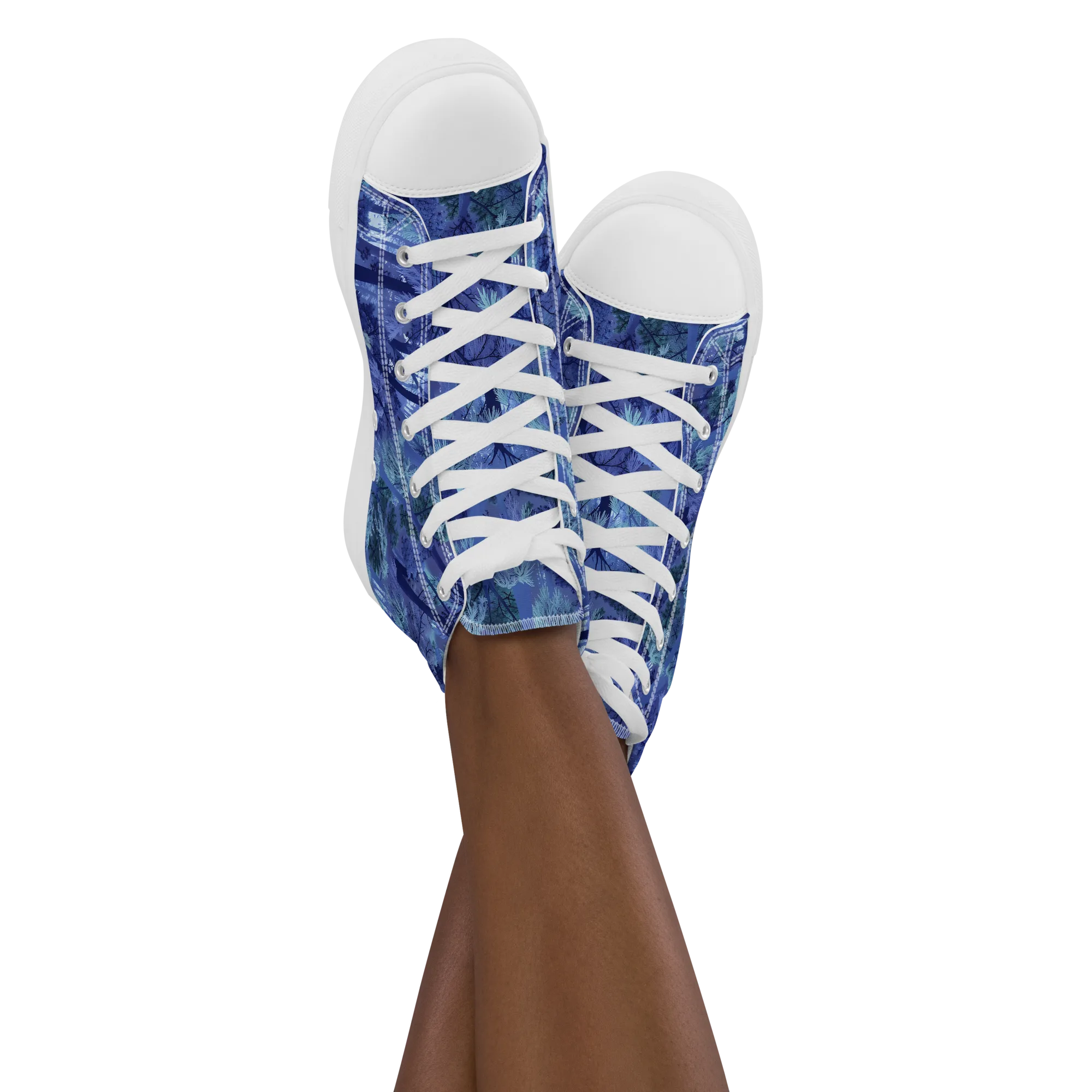 Moonlit Canopy on Women's High Top Canvas Shoes — Front