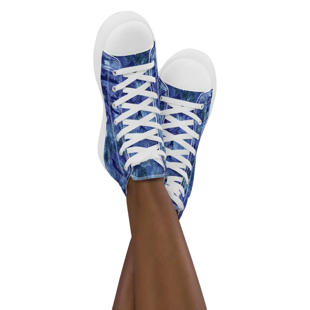Moonlit Canopy on Women's High Top Canvas Shoes — Front