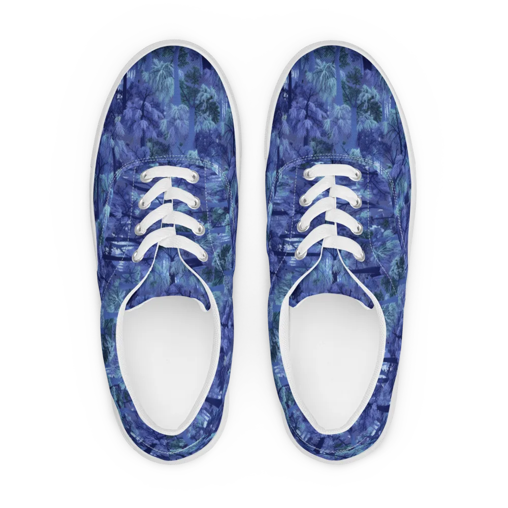 Moonlit Canopy on Men's Lace-Up Canvas Shoes — Front