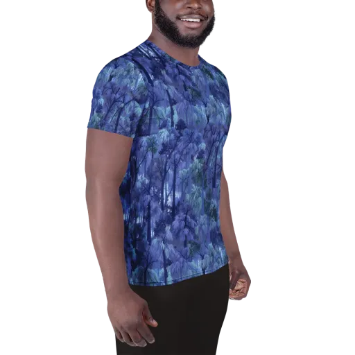 Moonlit Canopy on a Men's Athletic T-Shirt