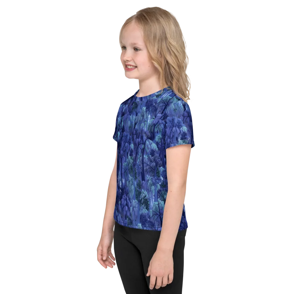 Moonlit Canopy on Kids Crew Neck T-Shirt — Left