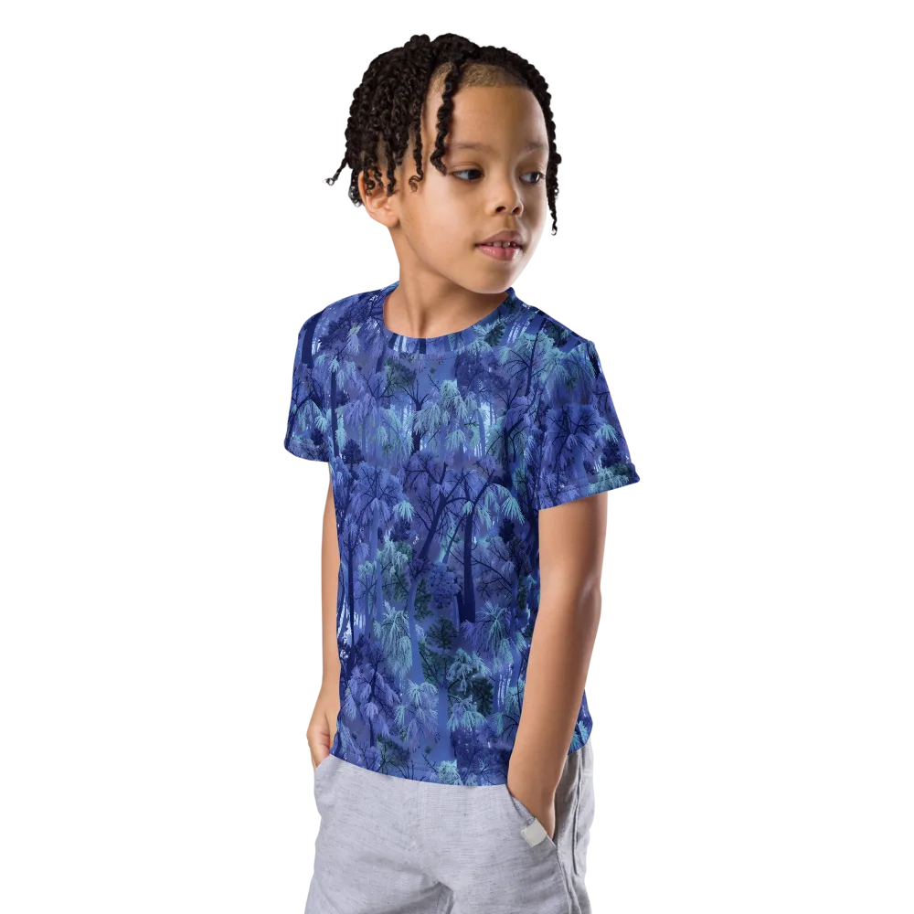 Moonlit Canopy on Kids Crew Neck T-Shirt — Left Front