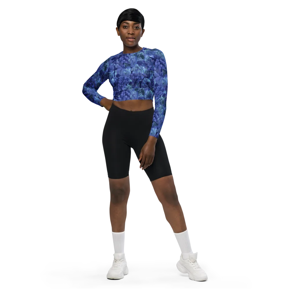 Moonlit Canopy on Long Sleeve Crop Top — Front