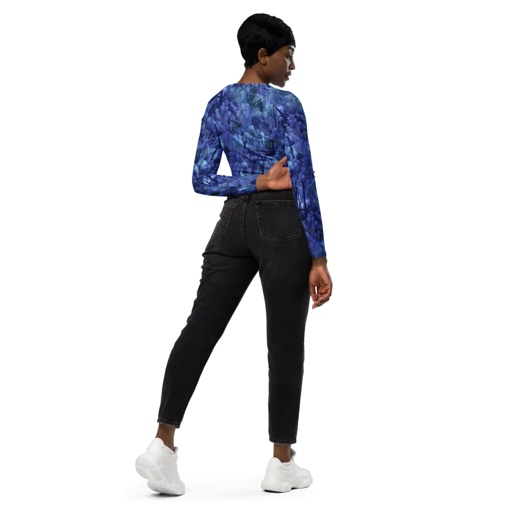 Moonlit Canopy on Long Sleeve Crop Top — Right Back