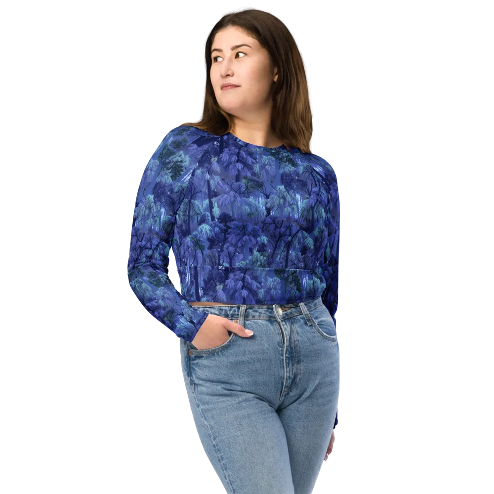 Moonlit Canopy on Long Sleeve Crop Top — Front