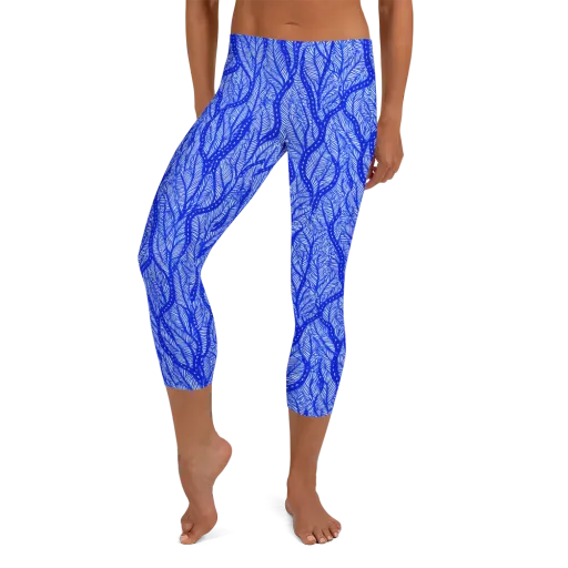 Bluevine Reverie on a Capri Leggings