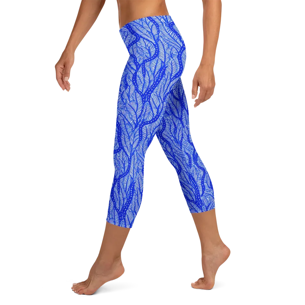 Bluevine Reverie on Capri Leggings — Left