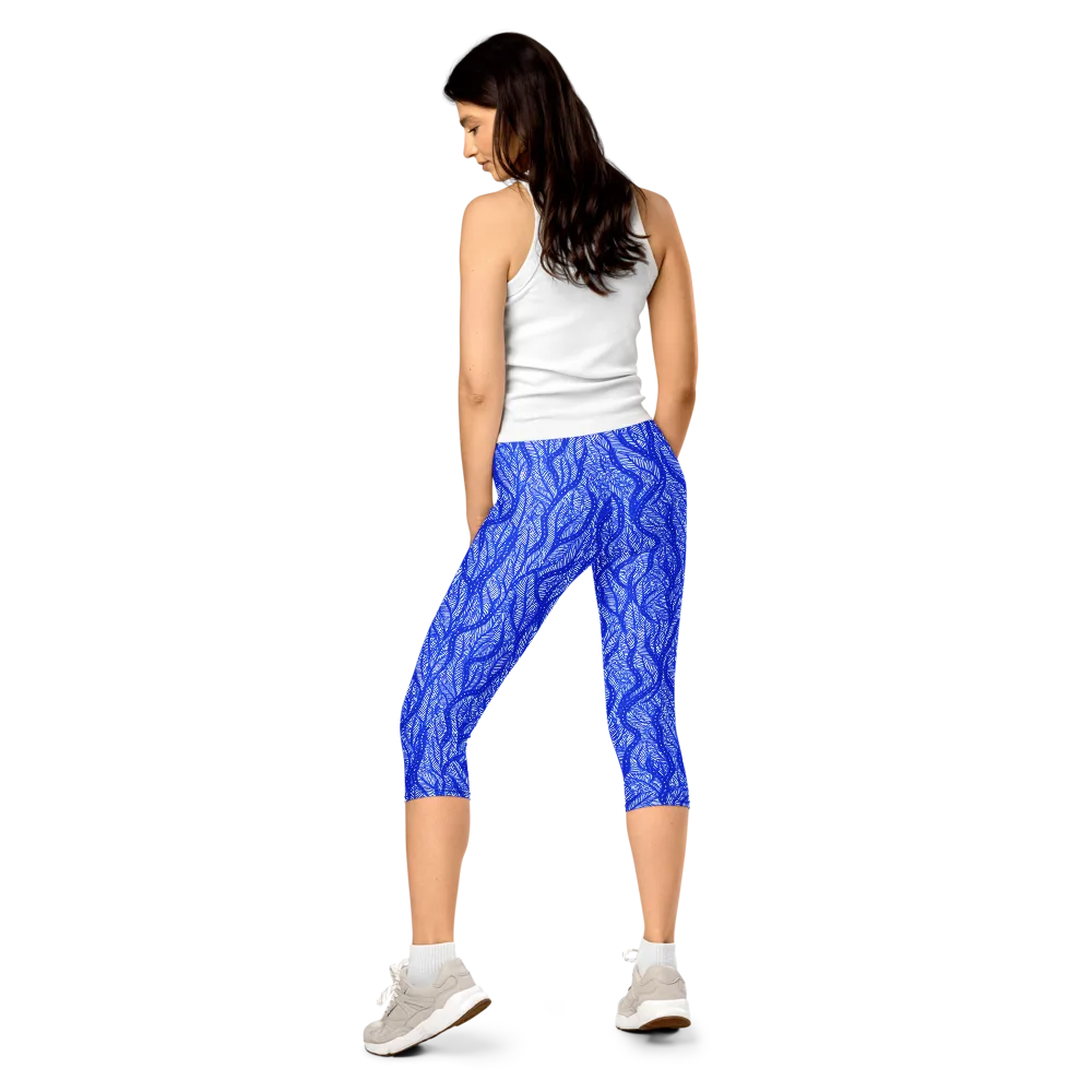 Bluevine Reverie on Capri Leggings — Back
