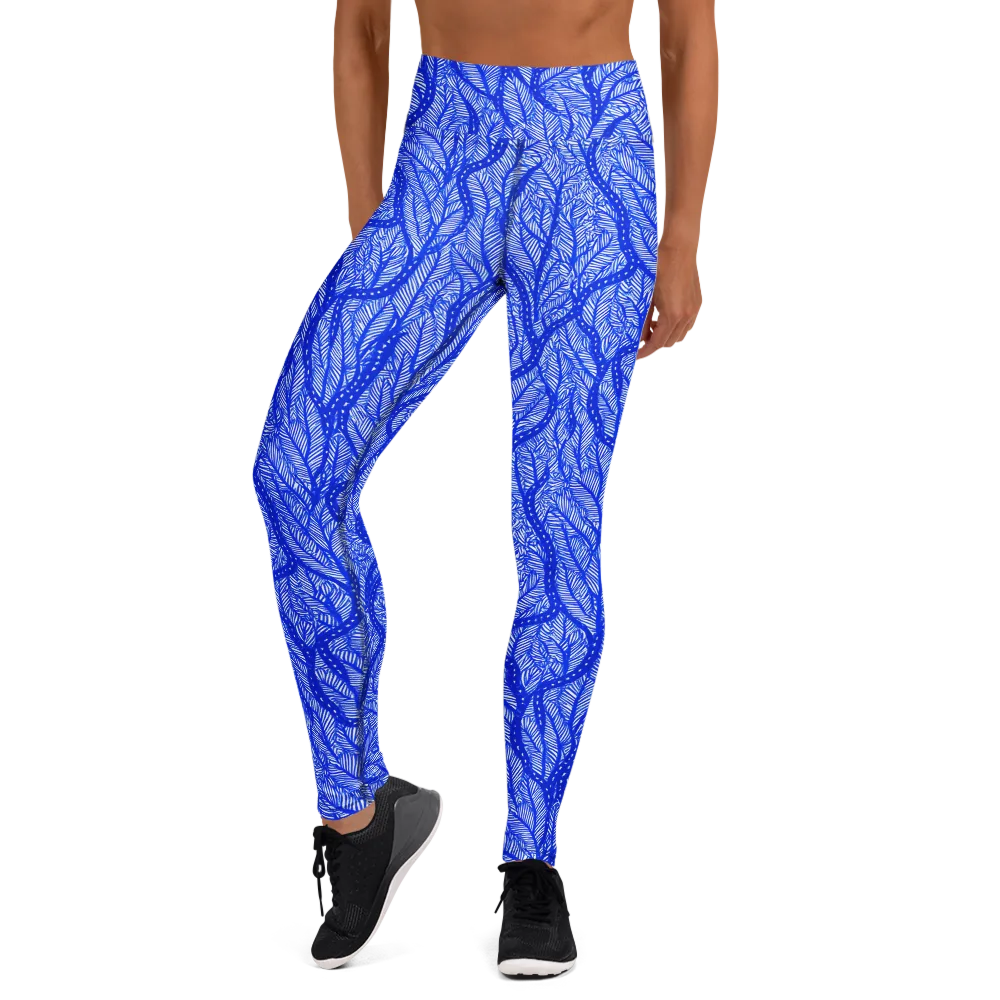 Bluevine Reverie on Yoga Leggings — Front