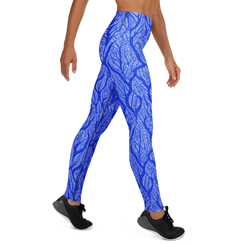 Bluevine Reverie on Yoga Leggings — Right