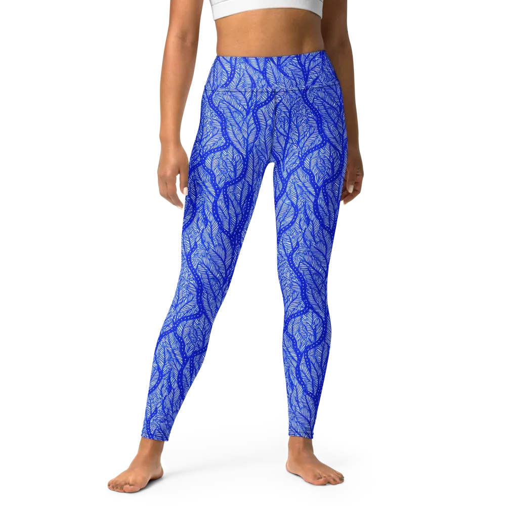 Bluevine Reverie on Yoga Leggings — Front