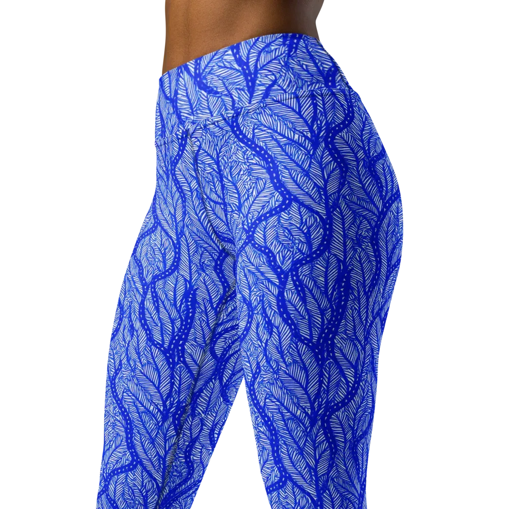 Bluevine Reverie on Yoga Leggings — Left Front