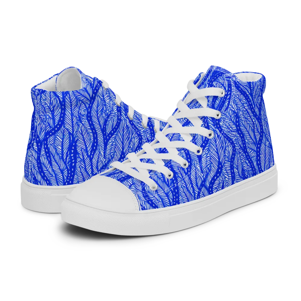 Bluevine Reverie on Women's High Top Canvas Shoes — Left