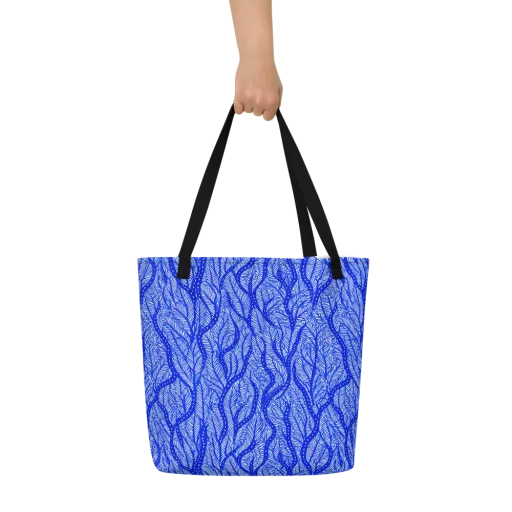 Bluevine Reverie on a Large Tote Bag W/ Pocket