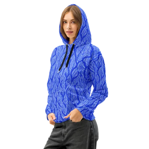 Bluevine Reverie on a Cotton Hoodie