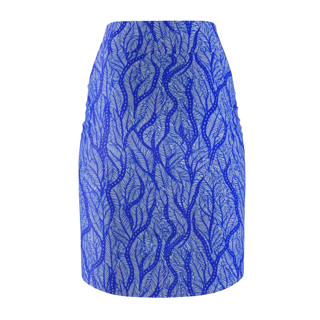 Bluevine Reverie on Pencil Skirt — Back