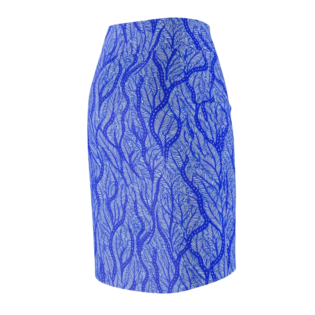 Bluevine Reverie on Pencil Skirt — Back Side