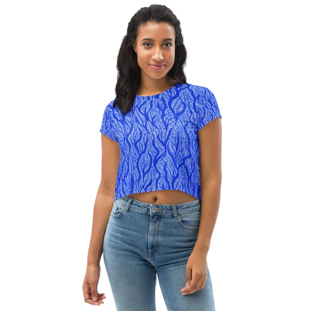 Bluevine Reverie on Crop Tee — Front