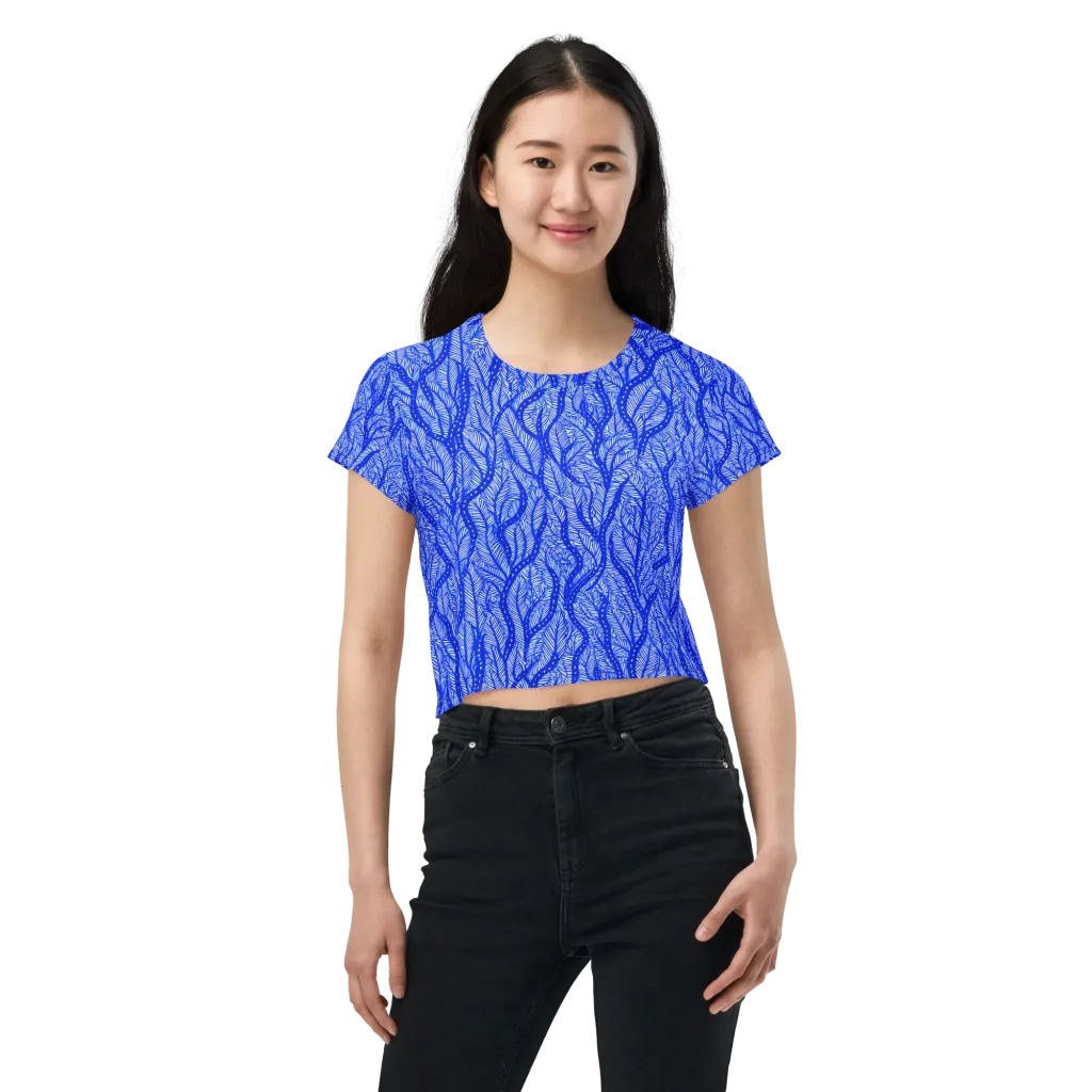 Bluevine Reverie on Crop Tee — Front