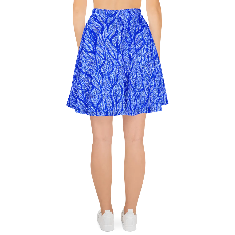 Bluevine Reverie on Skater Skirt — Back