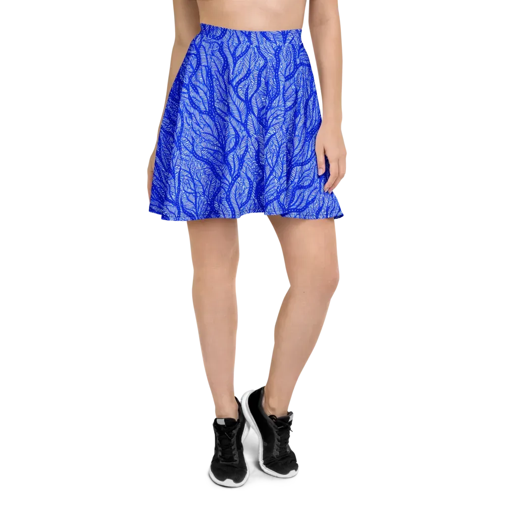 Bluevine Reverie on Skater Skirt — Front