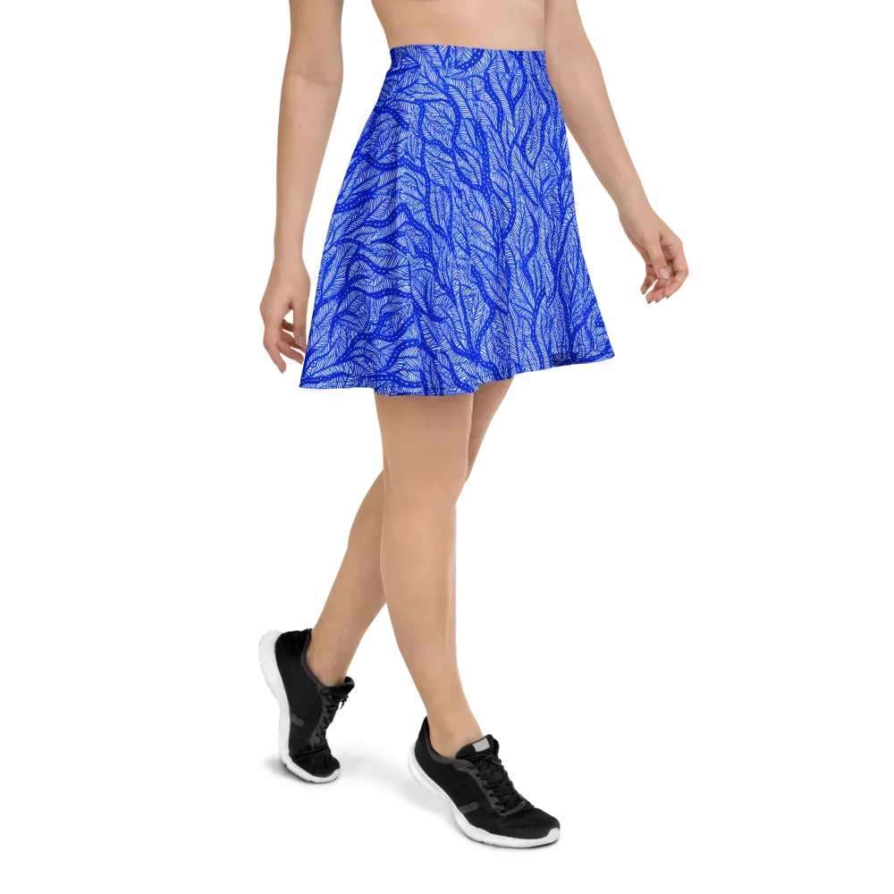 Bluevine Reverie on Skater Skirt — Right
