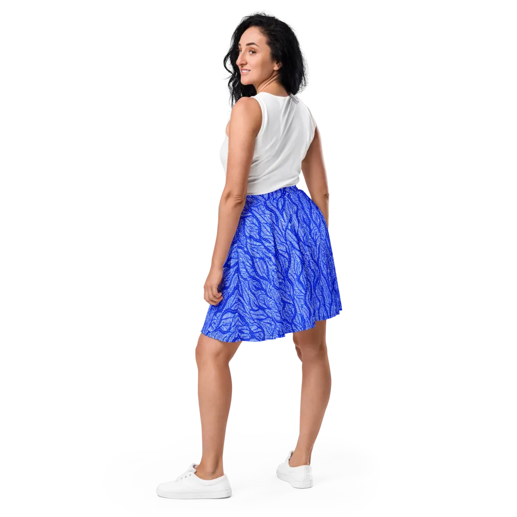 Bluevine Reverie on Skater Skirt — Back