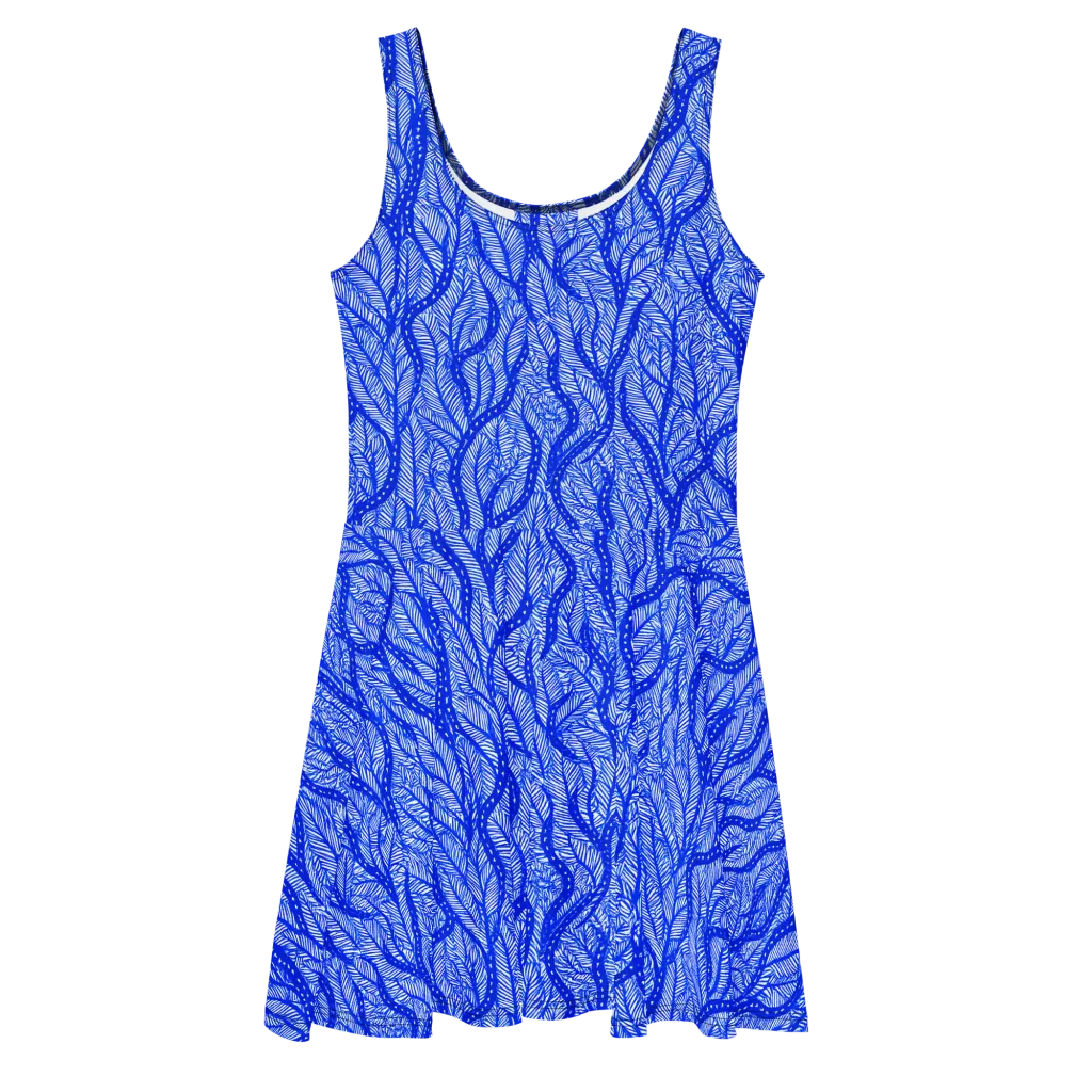 Bluevine Reverie on Skater Dress — Front