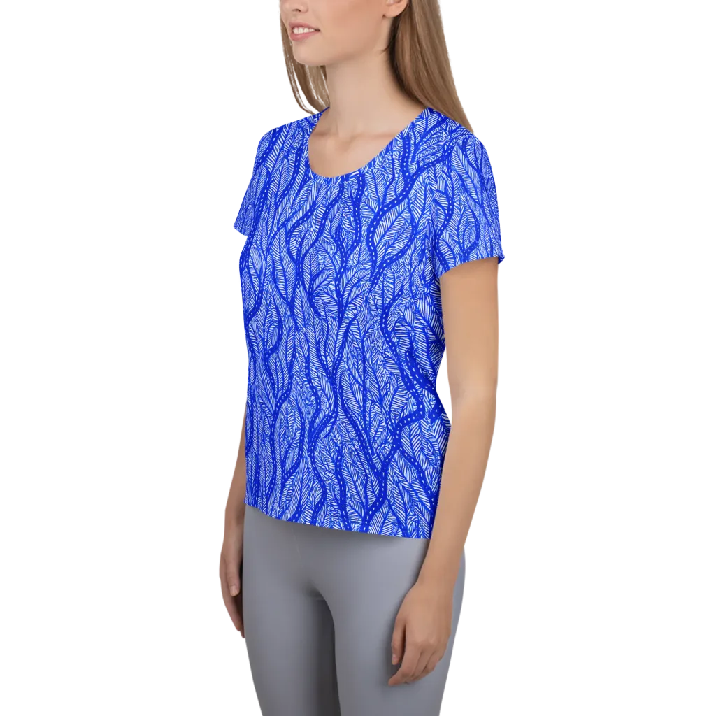 Bluevine Reverie on Women's Athletic T-Shirt — Left
