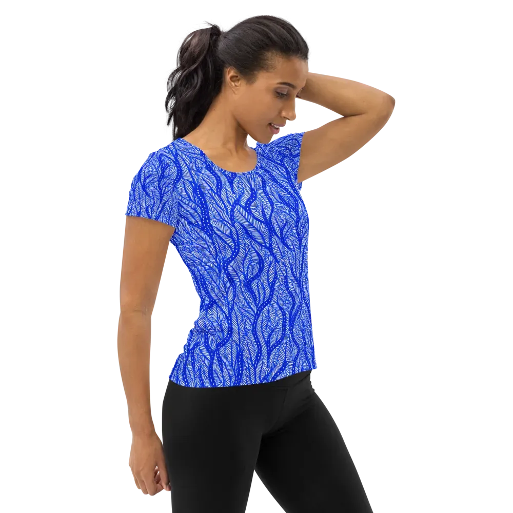 Bluevine Reverie on Women's Athletic T-Shirt — Right