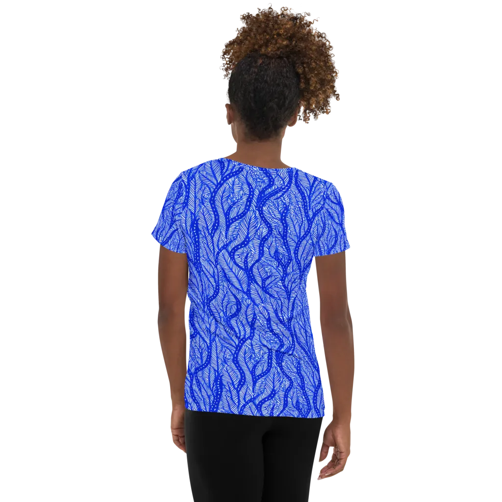Bluevine Reverie on Women's Athletic T-Shirt — Back