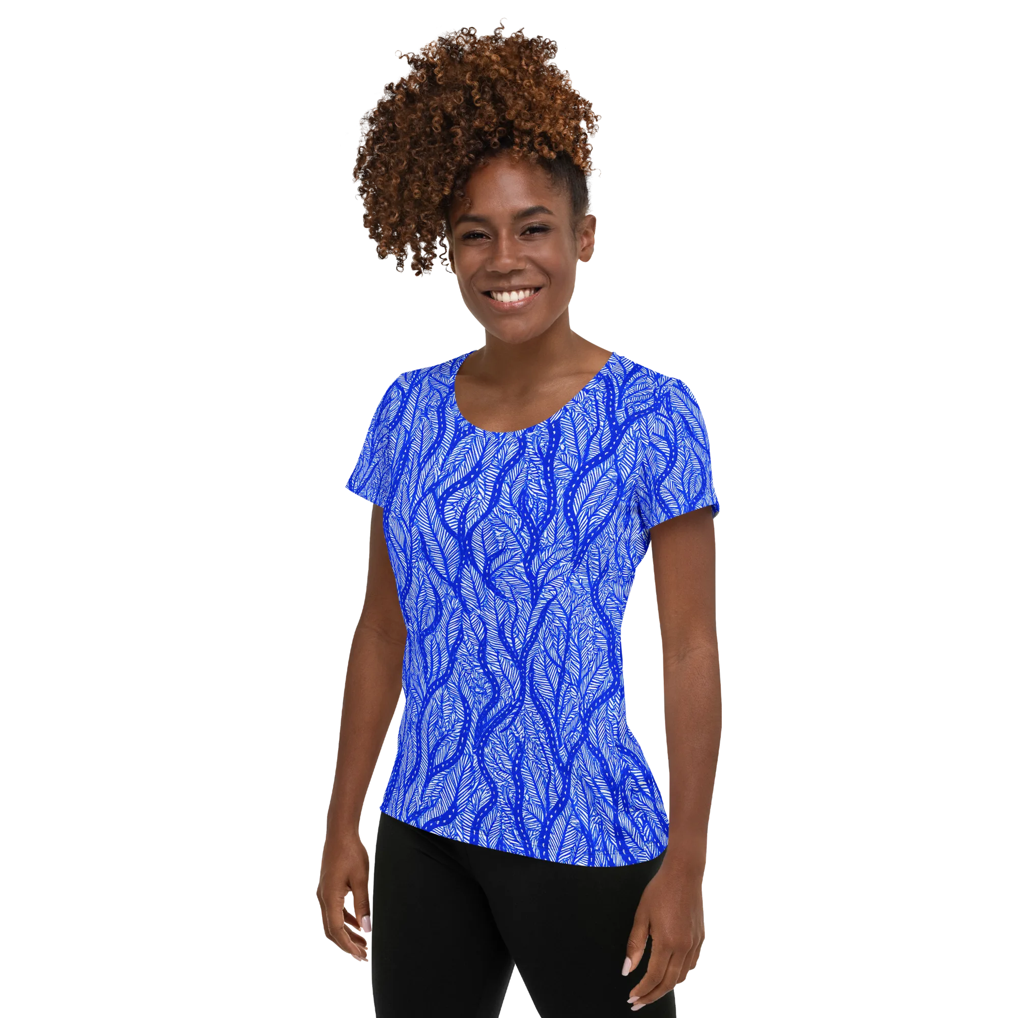 Bluevine Reverie on Women's Athletic T-Shirt — Left