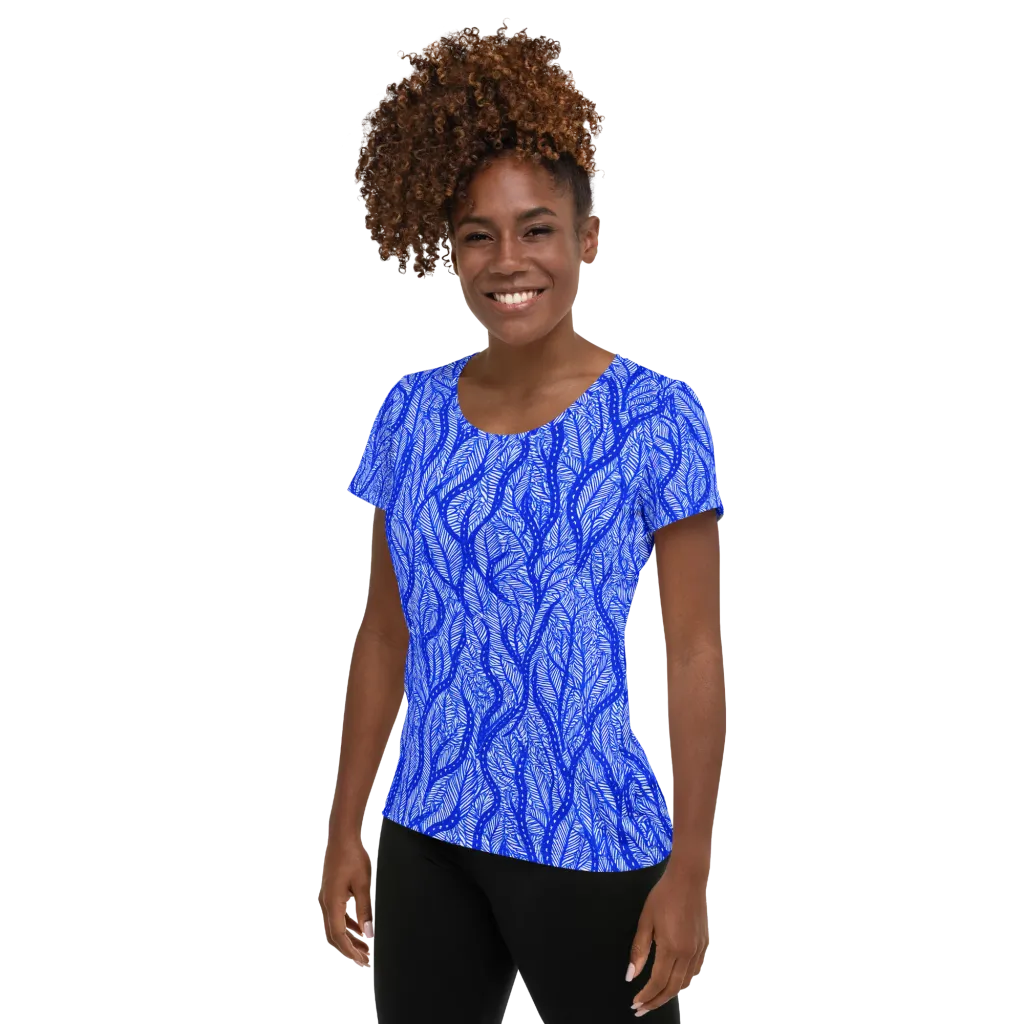 Bluevine Reverie on Women's Athletic T-Shirt — Left