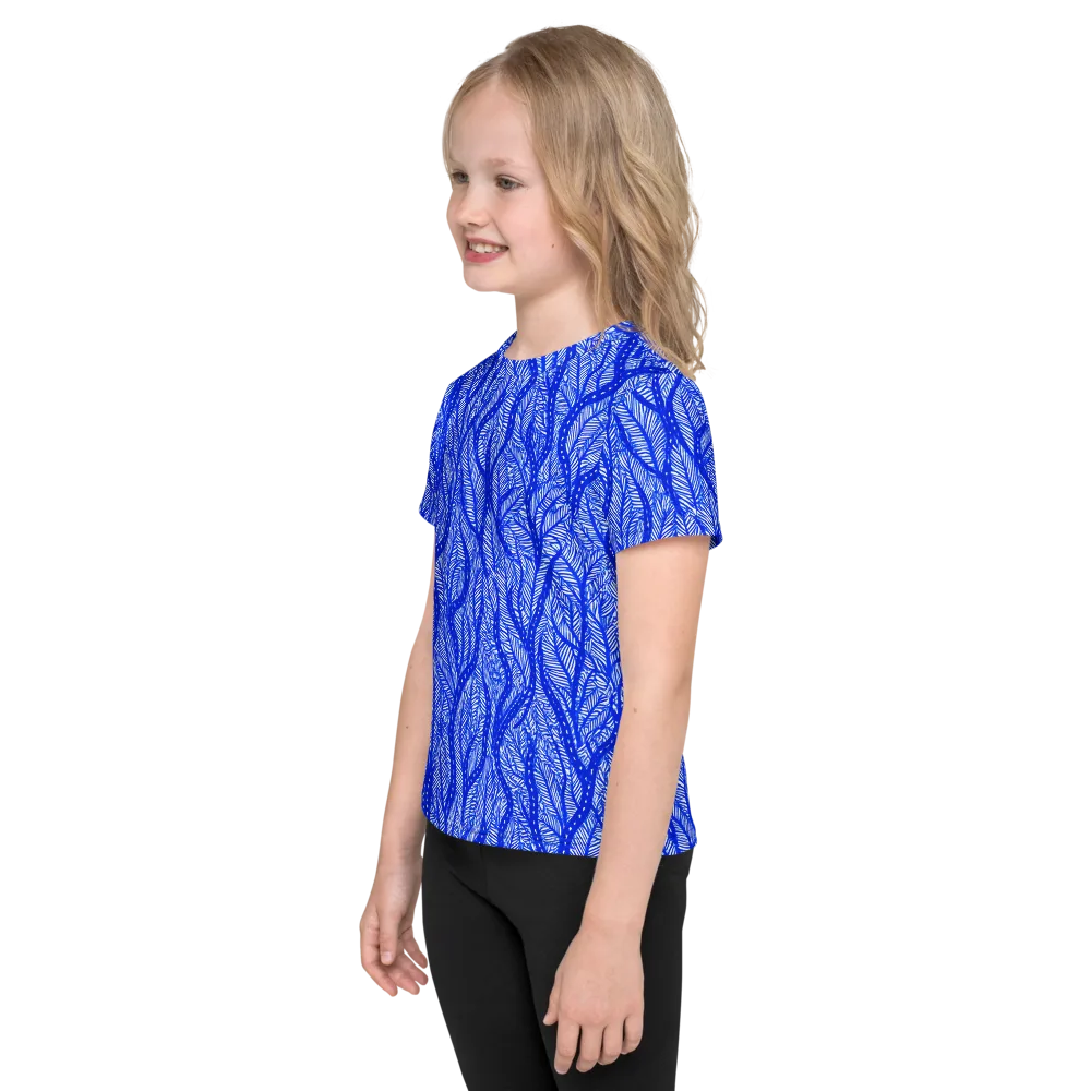Bluevine Reverie on Kids Crew Neck T-Shirt — Left