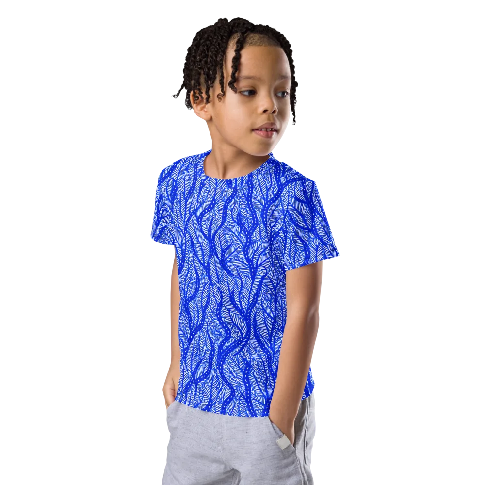 Bluevine Reverie on Kids Crew Neck T-Shirt — Left Front