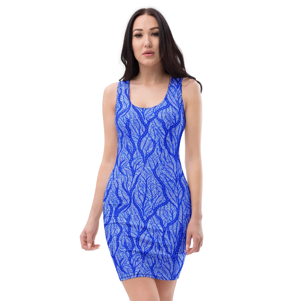 Bluevine Reverie on Bodycon Dress — Front
