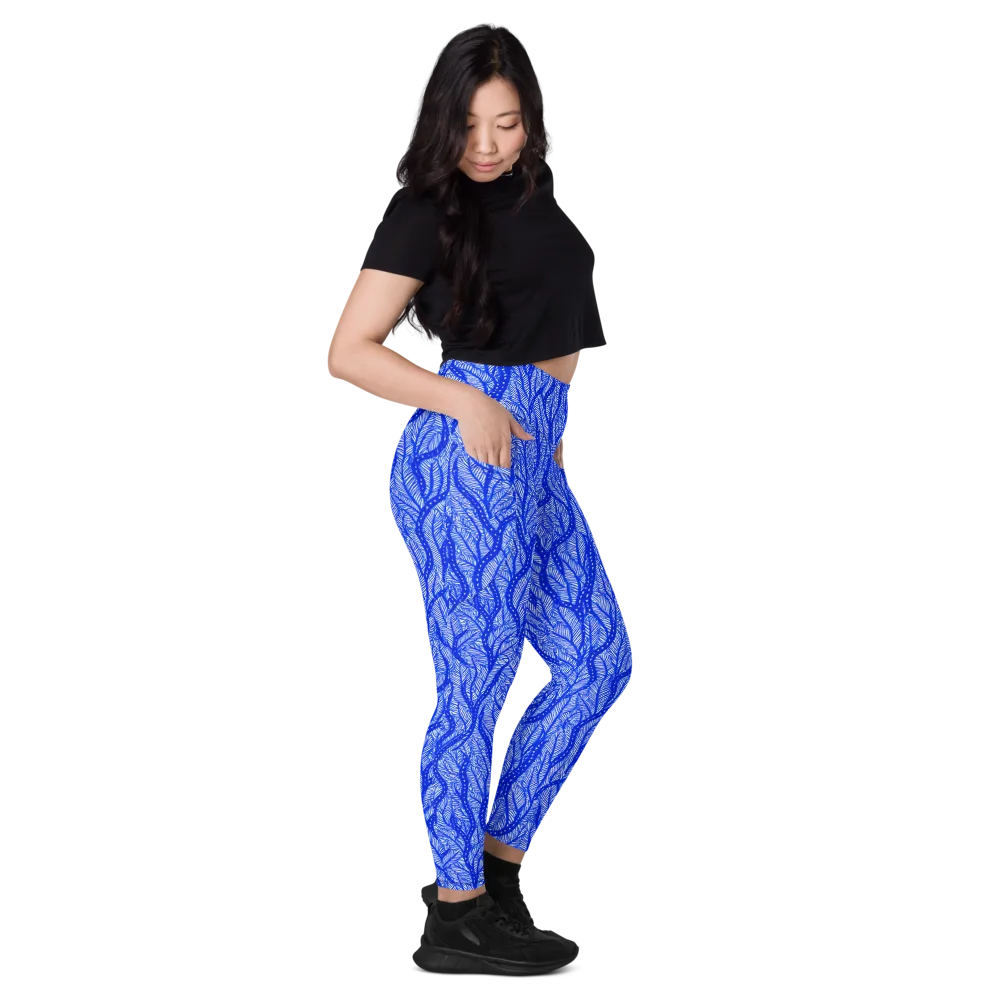 Bluevine Reverie on Leggings with Pockets — Right