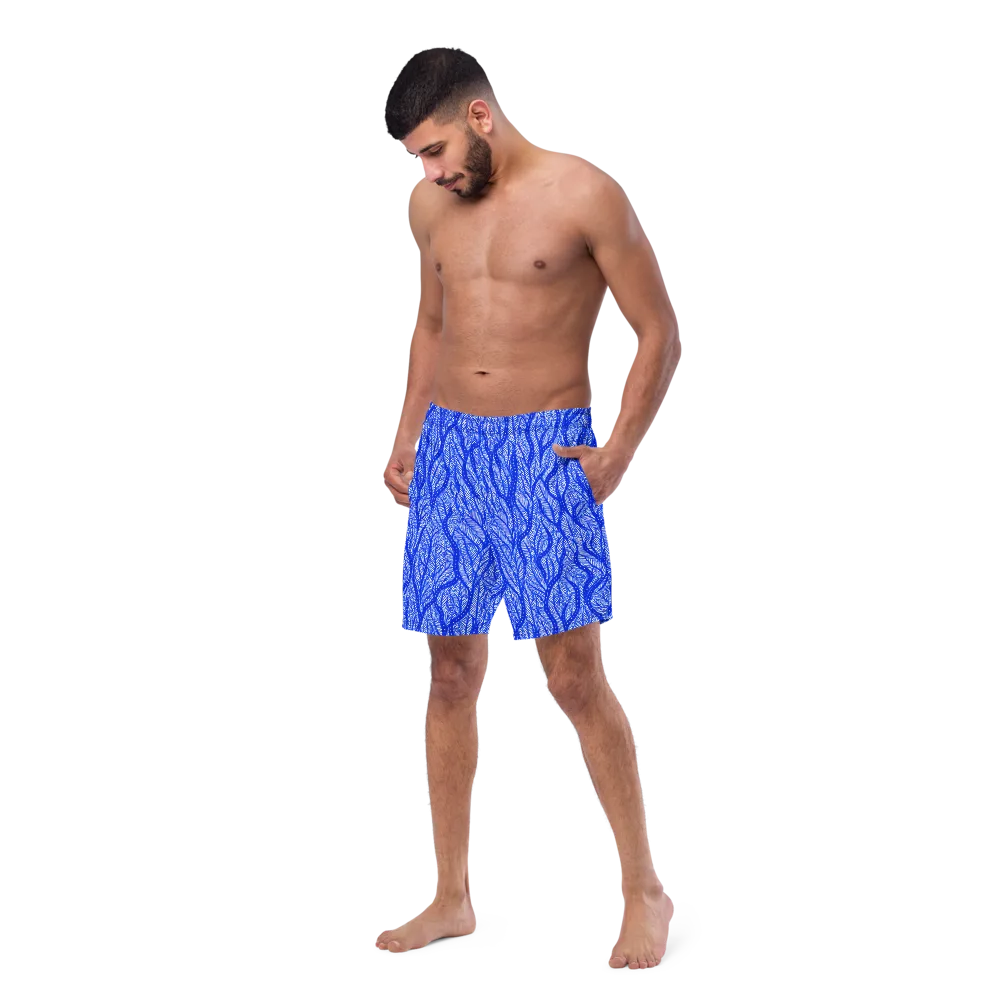 Bluevine Reverie on Swim Trunks — Left Front