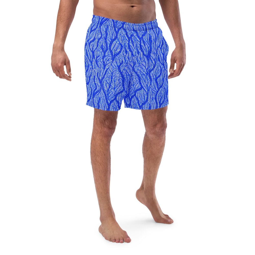 Bluevine Reverie on Swim Trunks — Front