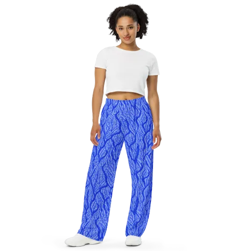 Bluevine Reverie on a Wide-Leg Pants