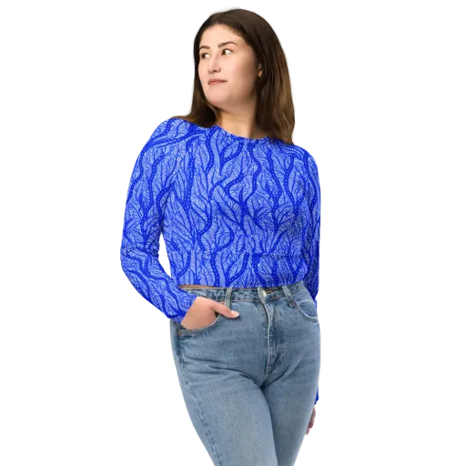 Bluevine Reverie on a Long Sleeve Crop Top